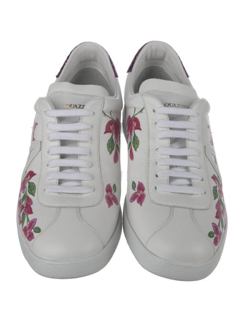 Aquazzura Leather Floral Print Sneakers