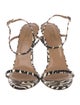 Aquazzura Leather Animal Print Slingback Sandals