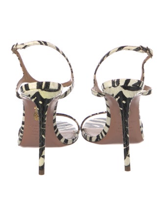 Aquazzura Leather Animal Print Slingback Sandals