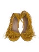 Aquazzura Suede Fringe Trim Accent Sandals