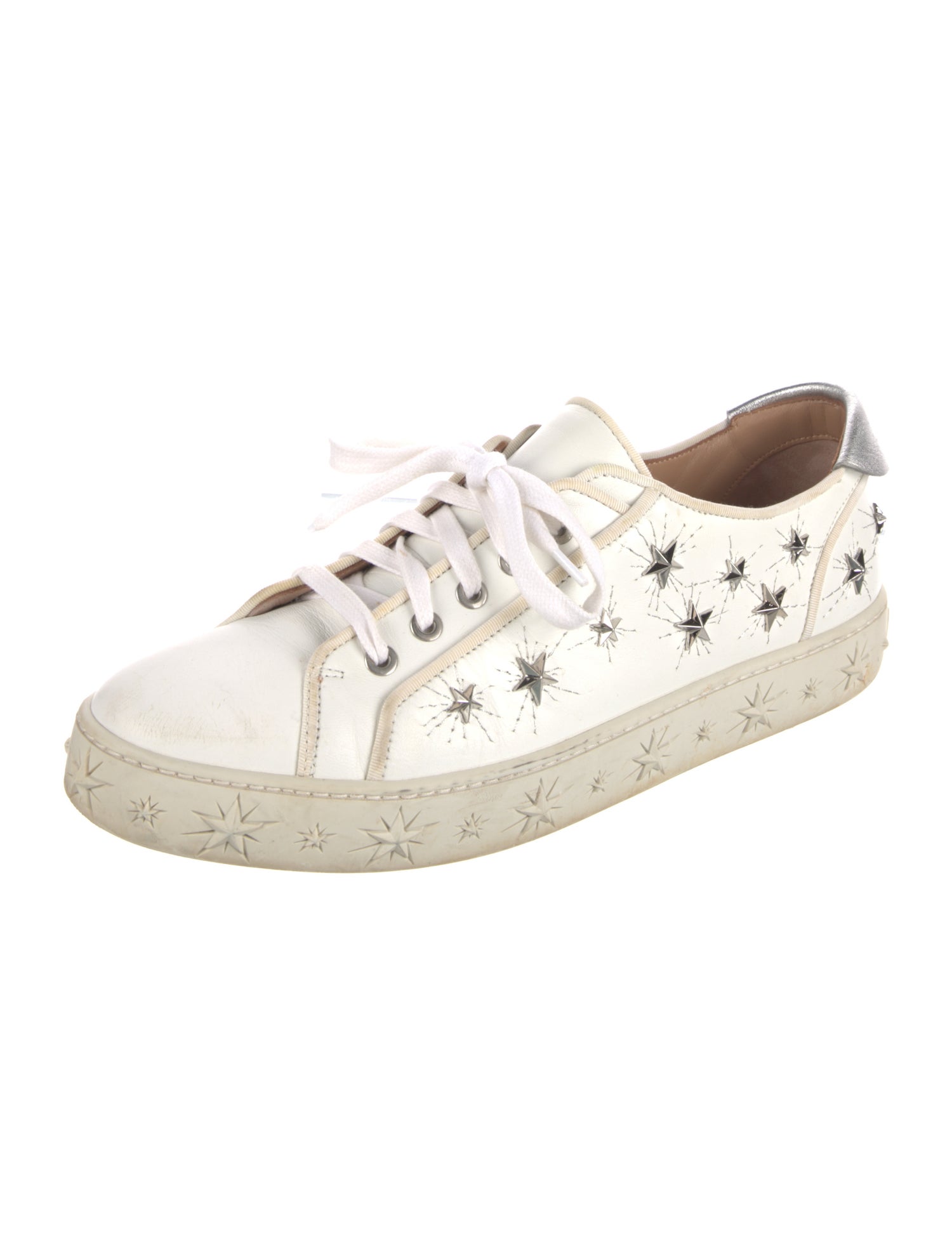 Aquazzura Leather Studded Accents Sneakers
