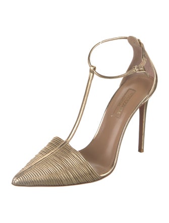 Aquazzura Leather T-Strap Pumps