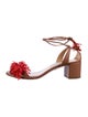 Aquazzura Leather Beaded Accents Sandals