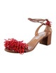 Aquazzura Leather Beaded Accents Sandals
