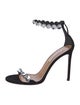 Aquazzura Leather Crystal Embellishments Sandals