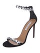 Aquazzura Leather Crystal Embellishments Sandals