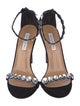 Aquazzura Leather Crystal Embellishments Sandals