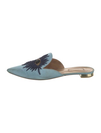 Aquazzura Beaded Accents Mules