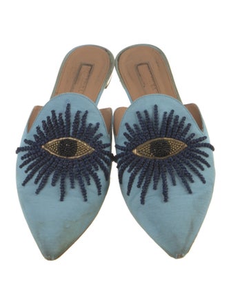 Aquazzura Beaded Accents Mules