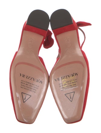 Aquazzura Suede Leather Trim Embellishment Slingback Pumps