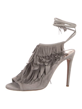 Aquazzura Suede Braided Accents Sandals