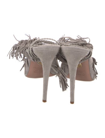 Aquazzura Suede Braided Accents Sandals