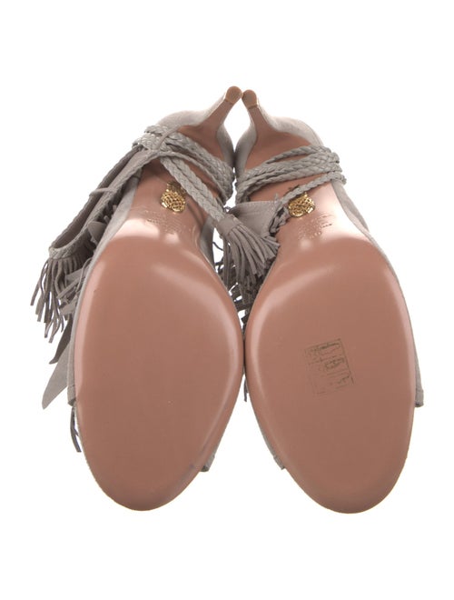 Aquazzura Suede Braided Accents Sandals