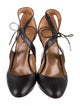 Aquazzura Leather Printed D'Orsay Pumps