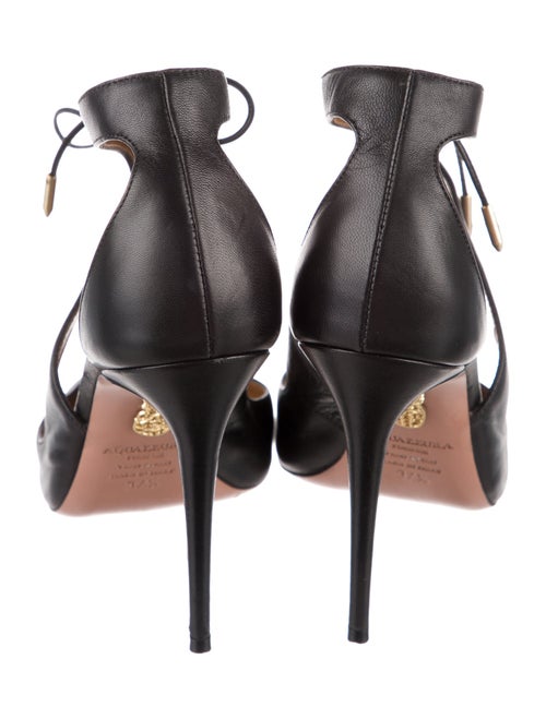 Aquazzura Leather Printed D'Orsay Pumps