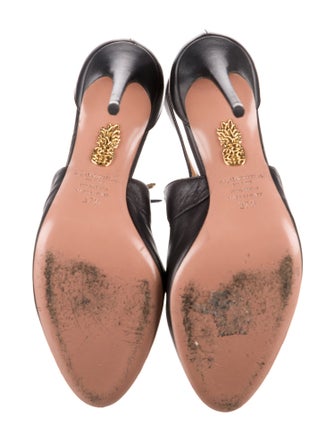 Aquazzura Leather Printed D'Orsay Pumps