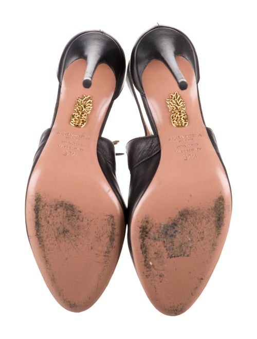Aquazzura Leather Printed D'Orsay Pumps