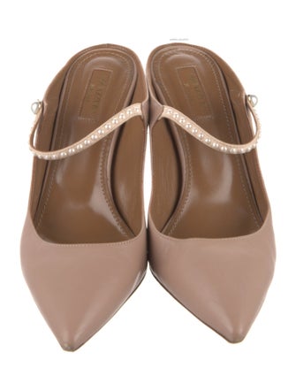 Aquazzura Leather Studded Accents Mules