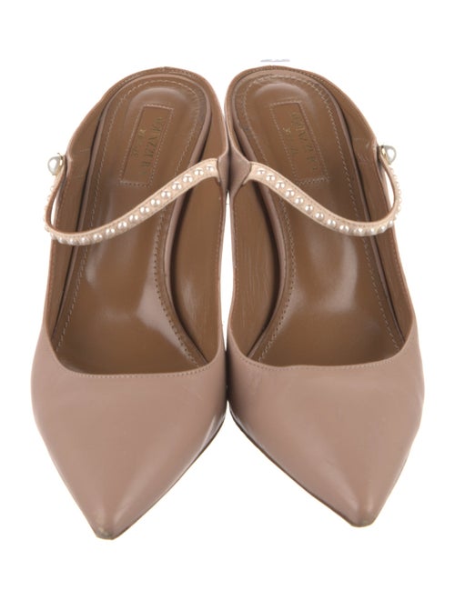 Aquazzura Leather Studded Accents Mules