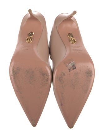 Aquazzura Leather Studded Accents Mules