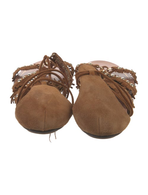 Aquazzura Suede Studded Accents Gladiator Sandals