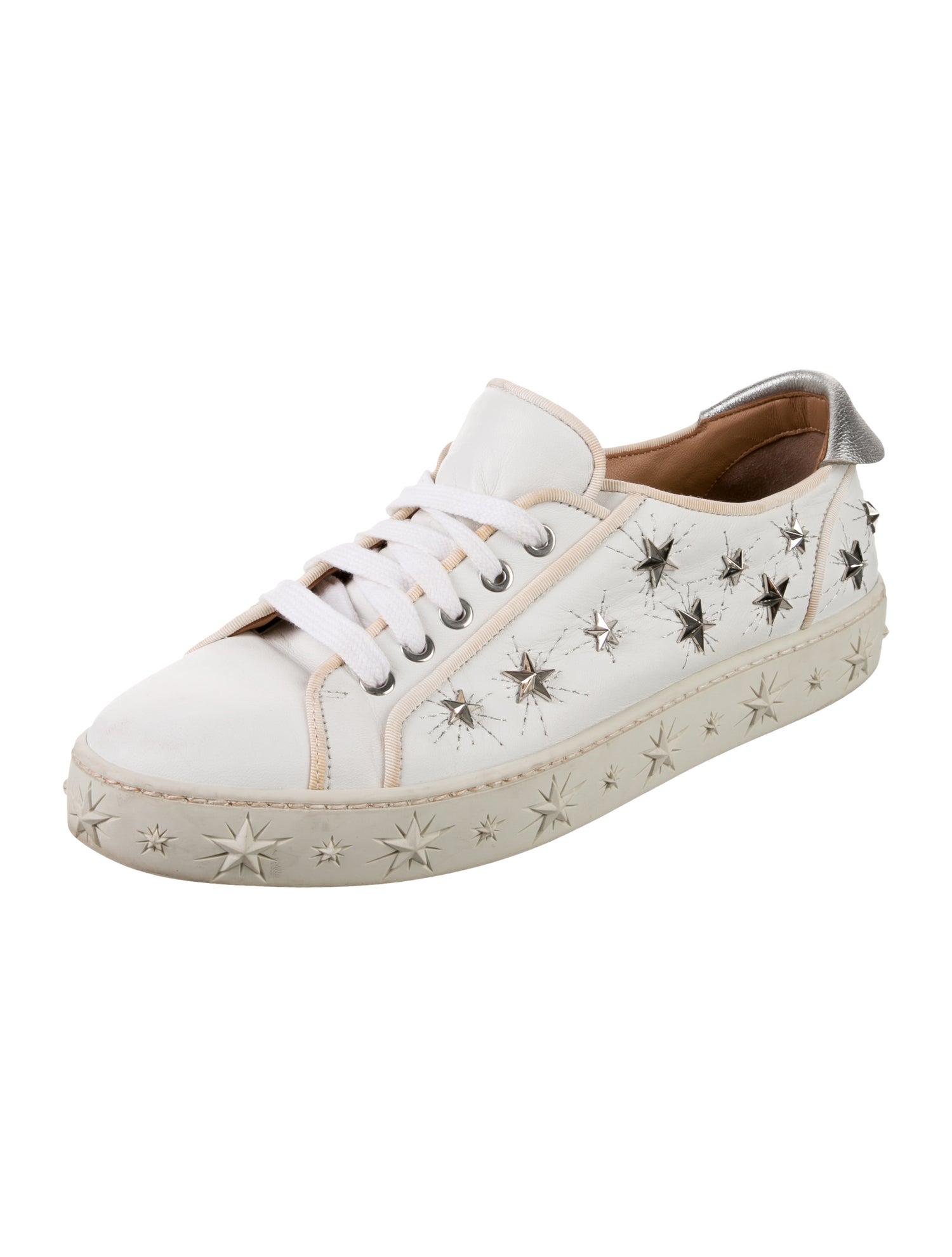 Aquazzura Leather Studded Accents Sneakers