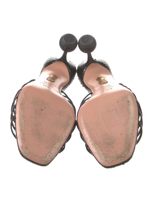 Aquazzura Snakeskin Cutout Accent Slides