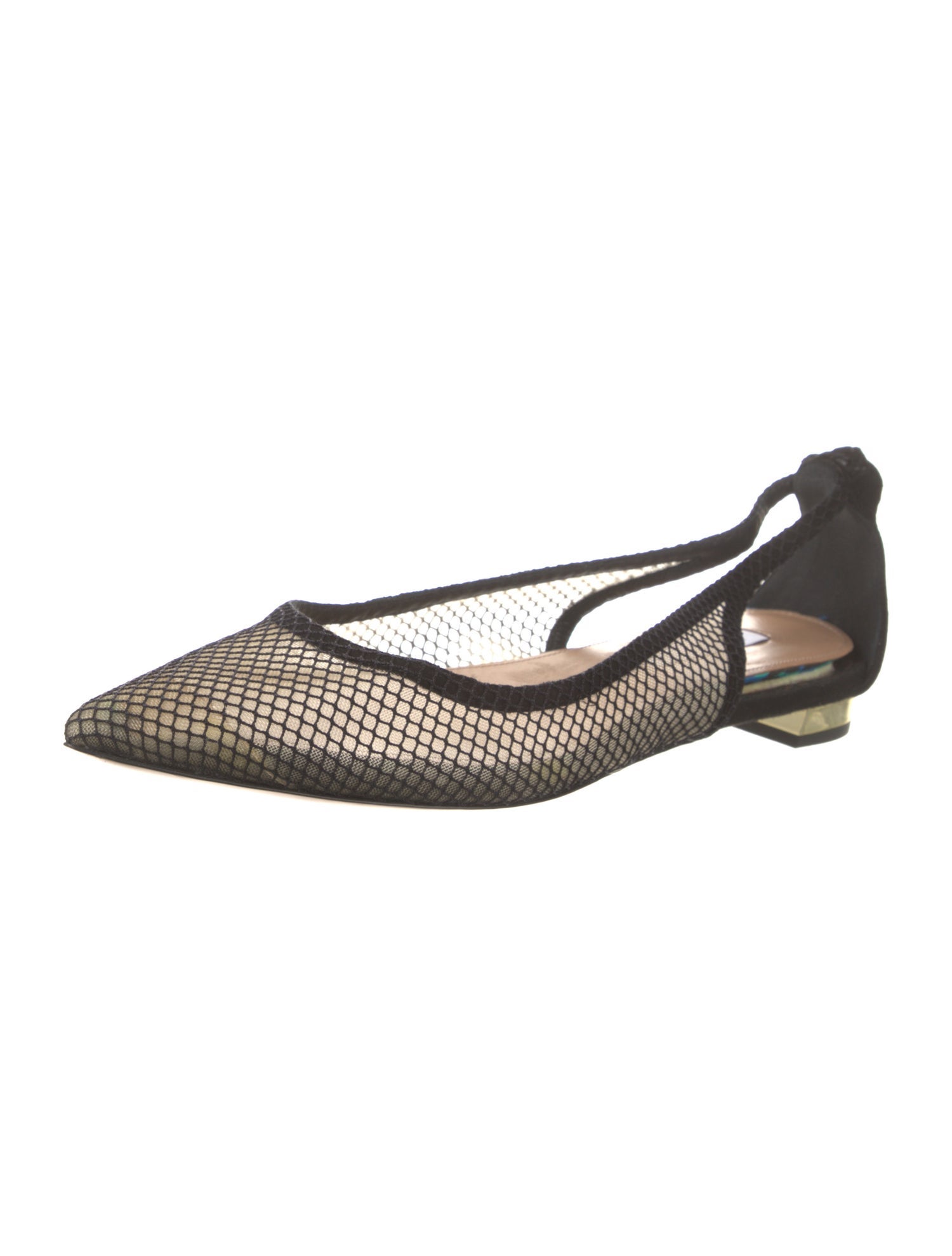 Aquazzura Mesh Lace Pattern Slingback Flats