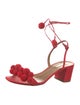 Aquazzura Canvas Pom-Pom Embellishments Sandals