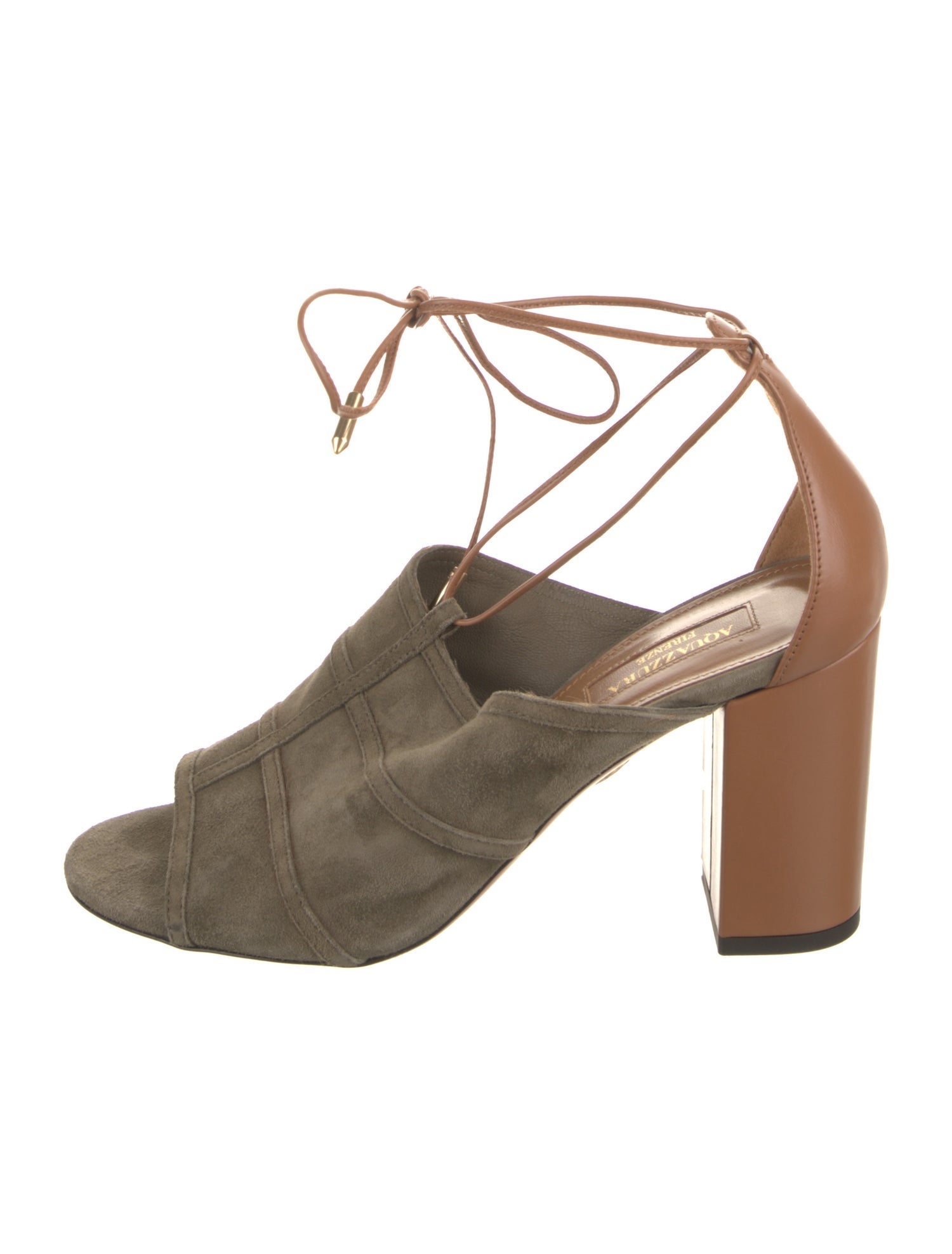 Aquazzura Suede T-Strap Pumps