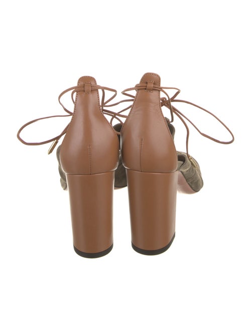 Aquazzura Suede T-Strap Pumps