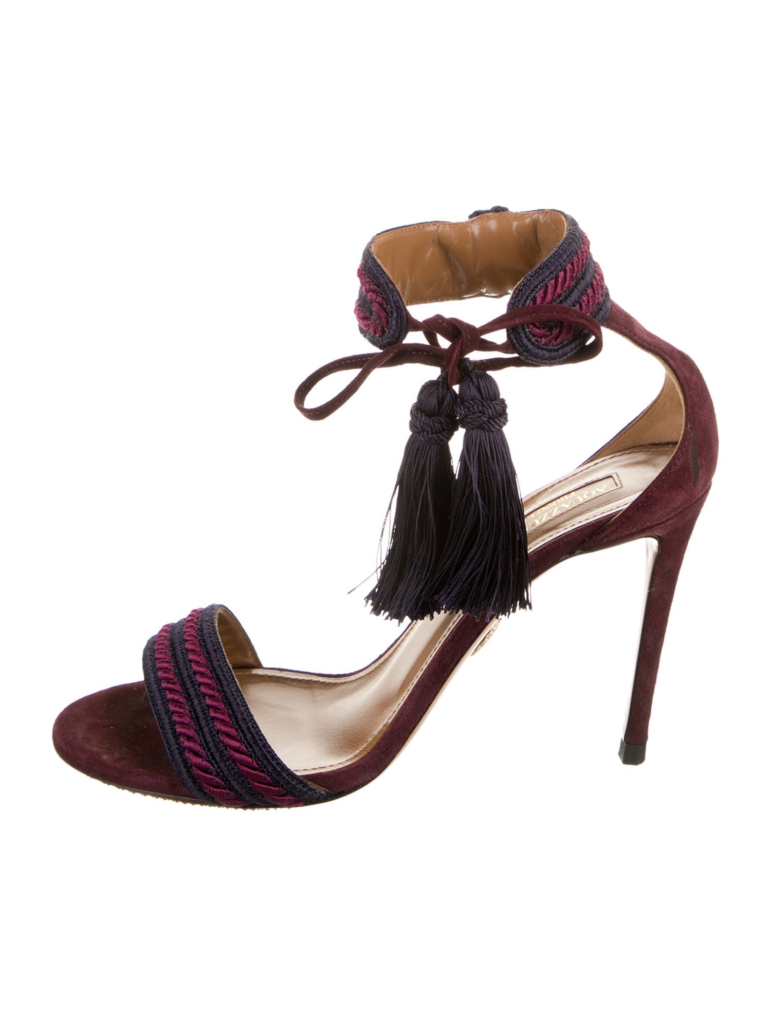 Aquazzura Suede Striped Sandals