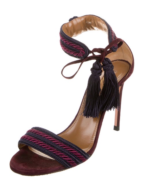 Aquazzura Suede Striped Sandals
