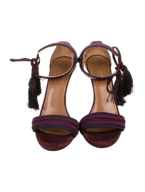 Aquazzura Suede Striped Sandals