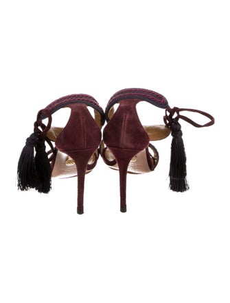 Aquazzura Suede Striped Sandals