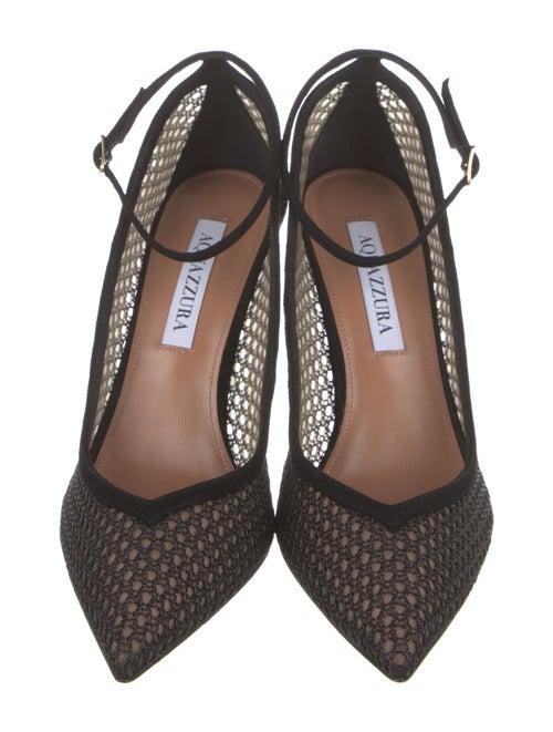 Aquazzura Suede Mesh Accents Pumps