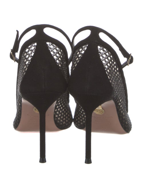 Aquazzura Suede Mesh Accents Pumps