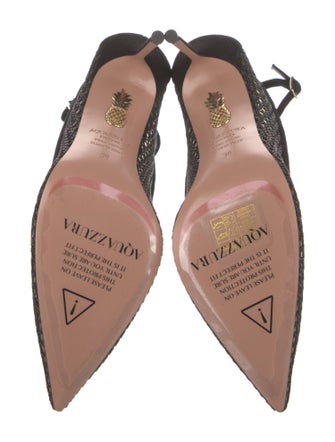 Aquazzura Suede Mesh Accents Pumps