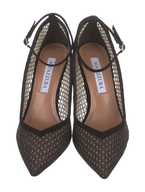Aquazzura Suede Mesh Accents Pumps