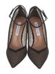 Aquazzura Suede Mesh Accents Pumps