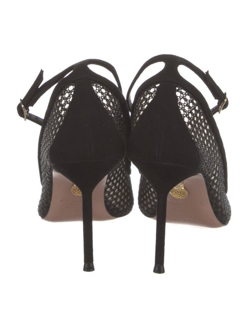 Aquazzura Suede Mesh Accents Pumps