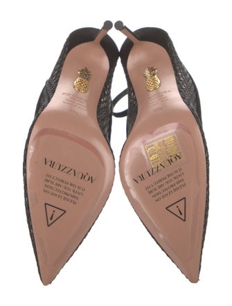 Aquazzura Suede Mesh Accents Pumps