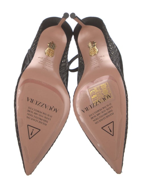 Aquazzura Suede Mesh Accents Pumps