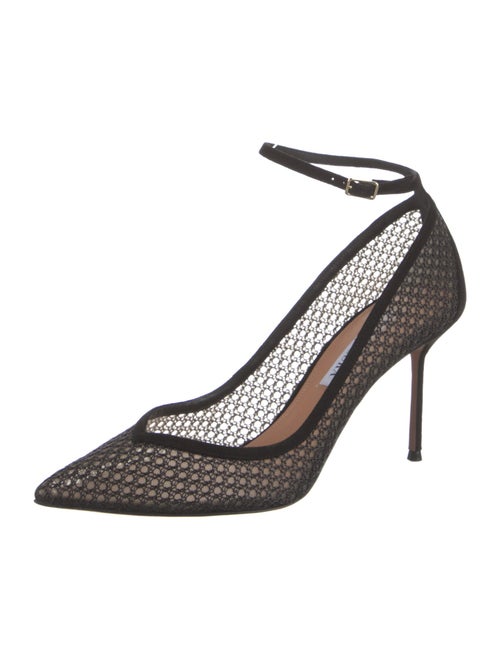 Aquazzura Suede Mesh Accents Pumps