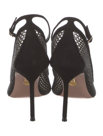 Aquazzura Suede Mesh Accents Pumps