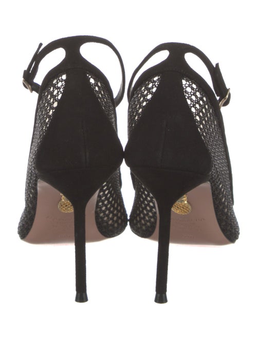 Aquazzura Suede Mesh Accents Pumps