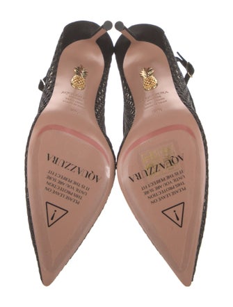 Aquazzura Suede Mesh Accents Pumps
