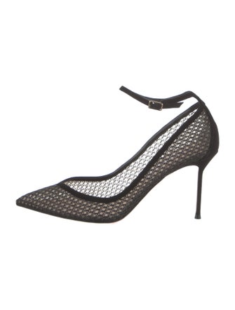 Aquazzura Suede Mesh Accents Pumps