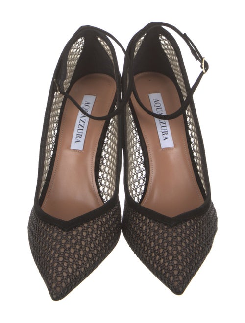 Aquazzura Suede Mesh Accents Pumps