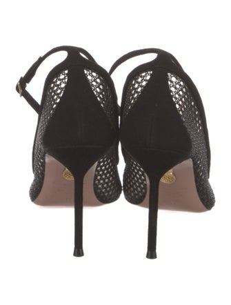 Aquazzura Suede Mesh Accents Pumps